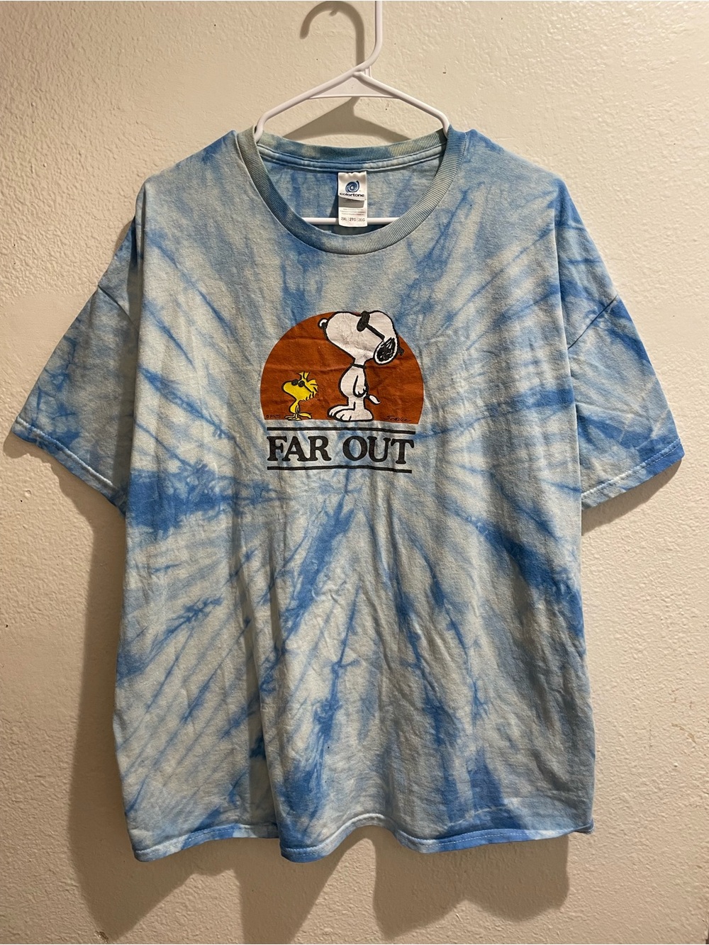Peanuts Far Out Snoopy Woodstock Tie Dye Graphic Shirt 2XL